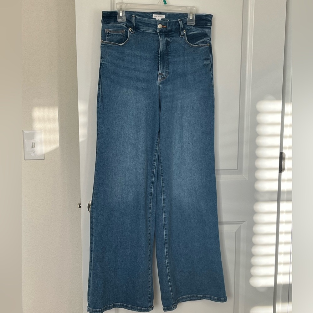 Good American Good Waist Palazzo Jeans - size 15
